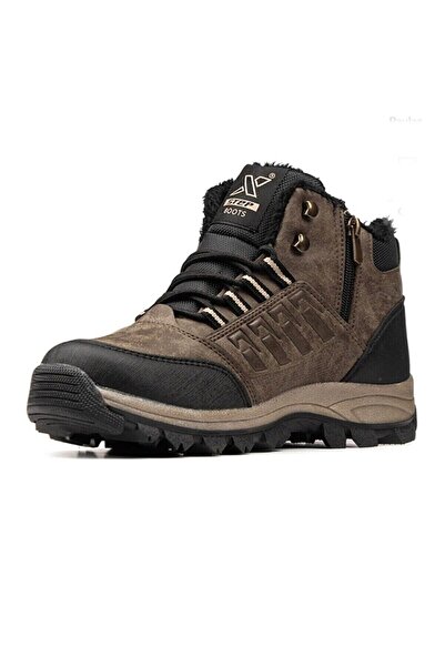 CihanShoes Garantili Orijinal Su Geçirmez Kürklü Kaymaz Outdoor Fermuarlı Bağcıklı Bot 40-41-42-43-44 Numara