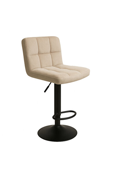 Ebticar Beige Fabric Bar Chair – Adjustable Height & Tufted Back