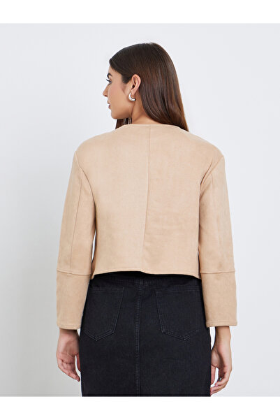 Styli Beige Button-Front Jacket