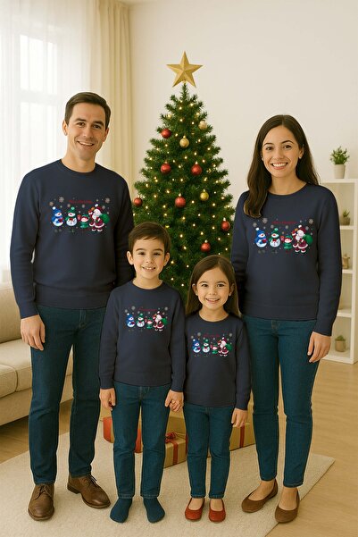 SEDİRLİ Unisex La mulți ani Anul Nou cu imprimeu pentru adulți și copii Swea ...