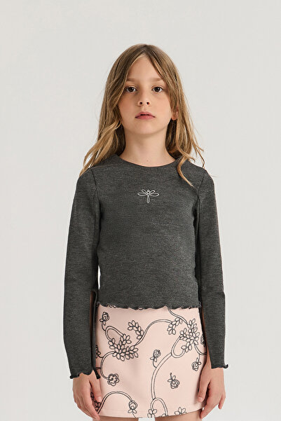 Tyess Girls Anthracite Blouse