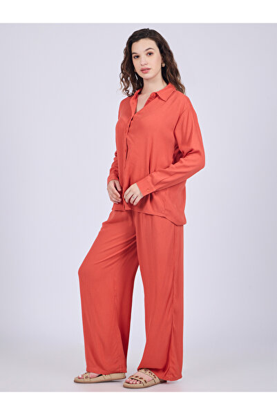 Outzidr By Styli Orange Relaxed Fit Shirt and Pants Co-Ords