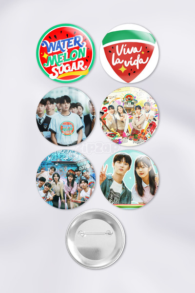 ZipZap مجموعة زينة حقيبة البطيخ المتلألئة مع دبابيس وأزرار (6 قطع)