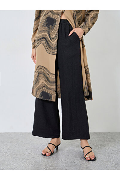 Take Two By Styli Brown Marble Print Longline Shirt and Pants Co-Ords