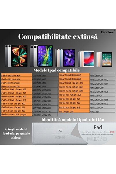 Excellore Stylus Pen compatible with iPad (2018–2024) palm touch rejection, magnetic charging