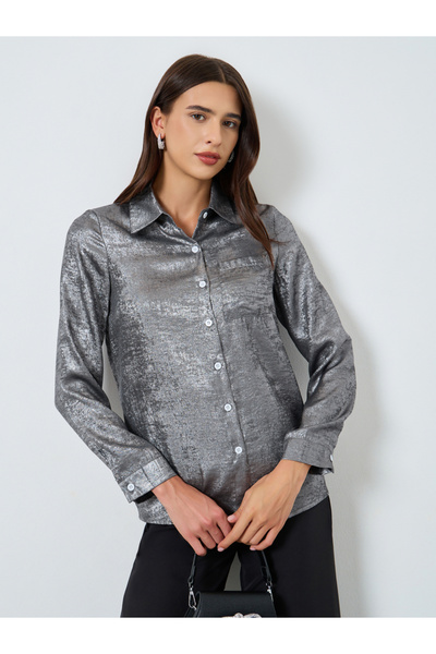 Take Two By Styli Solid Textured Long Sleeve Shirt