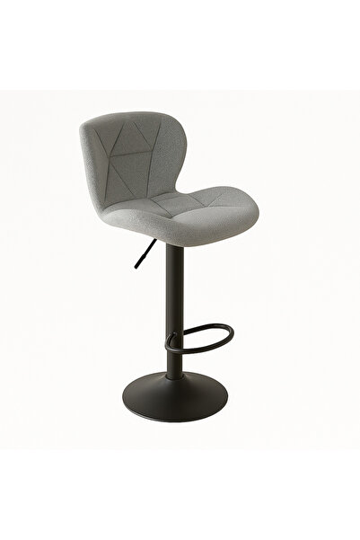 Ebticar Light Grey Fabric Bar Chair – Soft Diamond Tufted Design