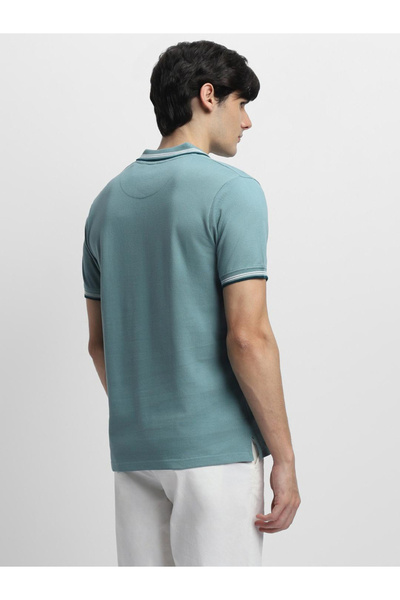 Dennis Lingo By Styli Men Plain Blue Cotton Polo