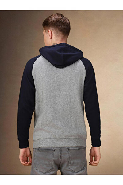 Dennis Lingo By Styli Men Grey Color Block Pullover Hoodie
