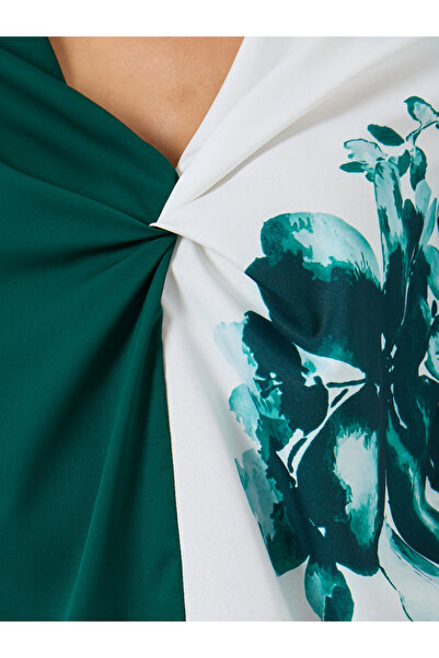 Take Two By Styli Floral Printed Ruffle Front Detail Long Sleeve Top