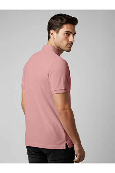 FERVORO By Styli Men Pink Cotton Polo with Pocket