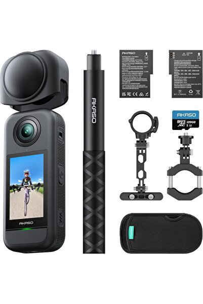 Generic AKASO 360 Weatherproof 360° Action Camera - 5.7K, Dual 48MP Sensors, 72MP Photo (With 128GB)