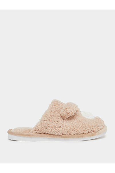 Styli Tan Teddy Bear Fleece Bedroom Slippers