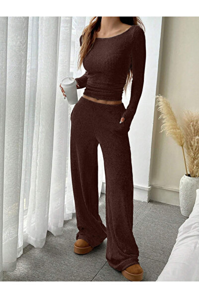 Take Two By Styli Textured Scoop Neck Top and Pants Co-Ords