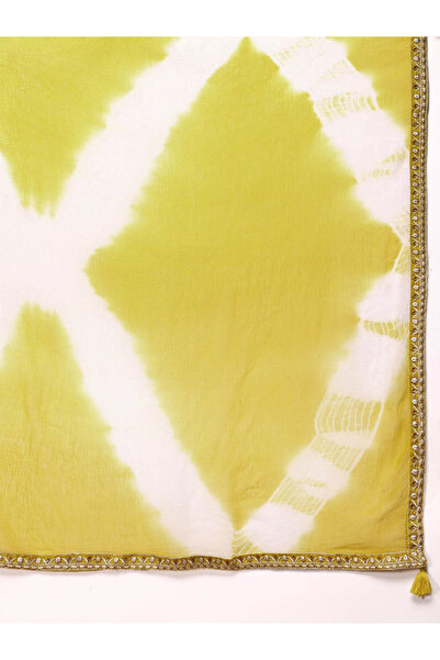 Ishin By Styli Mustard Rayon Kurta with Pants and Dupatta Set