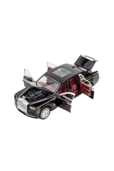 OEM Metal Mechanical Toy Car (Rolls Royce style) with Lights & Sounds, Opening Doors/Hood/Trunk, Black,