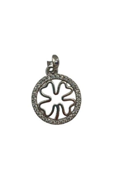 Jolie Silver Μενταγιόν Jolie Ασημένιο, Ασήμι 925, Τριφύλλι με Πέτρες, 15x15 mm
