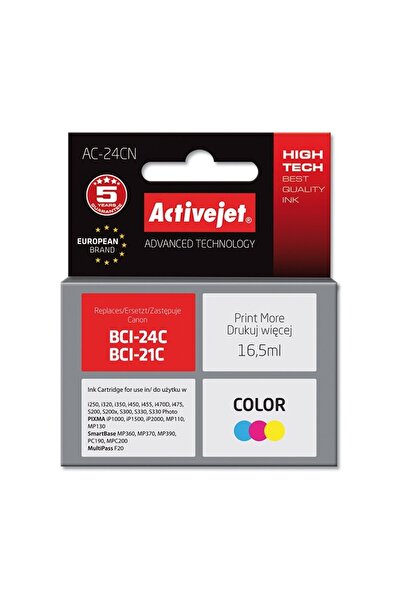 ActiveJet Compatible BCI-24C color cartridge for Canon, 16.5 ml, Premium Acti...