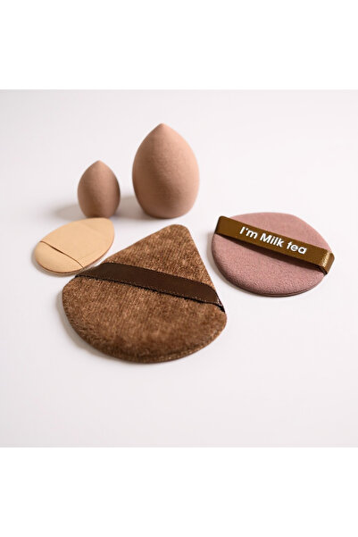 Haneliya 5’li Makyaj Süngeri Seti – Milk Tea (Acı Kahve ) - Yumuşak & Esnek