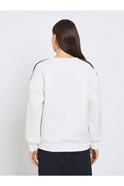 Styli Oversized Longline Sweatshirt with Taping Detail