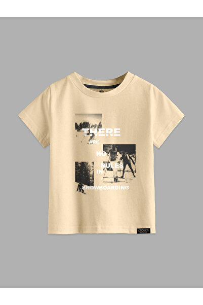 CODEZ By Styli Kids Beige Cotton Graphic T-Shirt