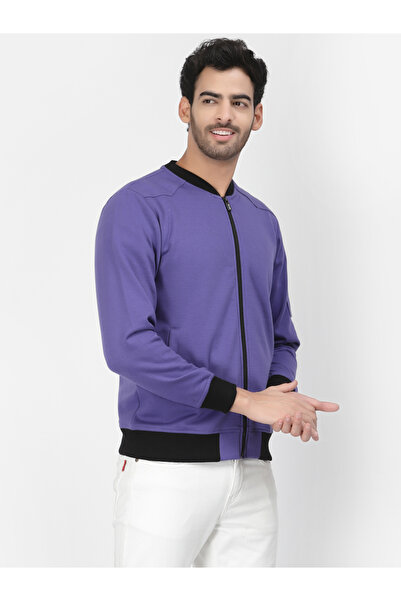 PAUSE By Styli Men Purple Regular Fit Contrast Trim Jacket