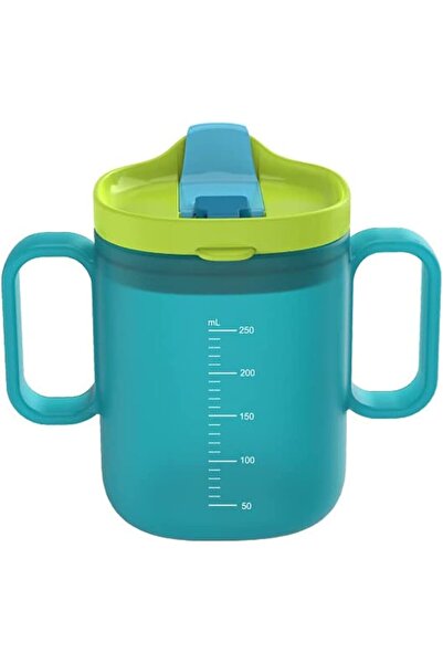 SİOSİ كوب شرب مانع للانسكاب بمقابض، 250 مل - أخضر (PP)