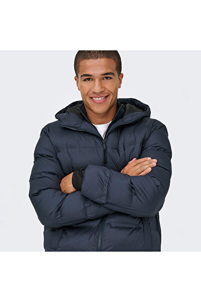 Only & Sons Only&Sons Union Seamless Life Puffer Чоловічий синій куртка з капюшоном
