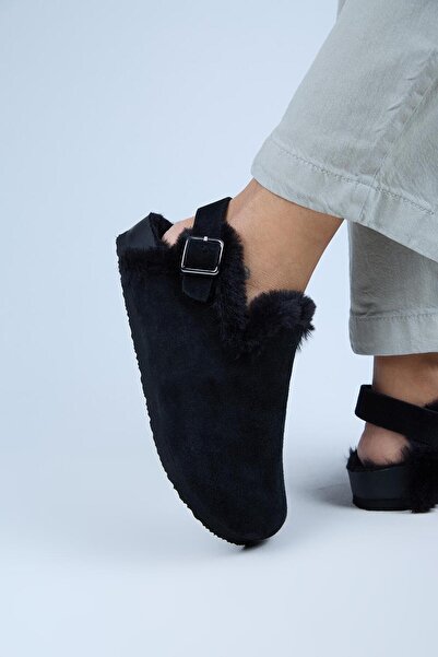 Manijero (Holly 2 Fur) Women's Genuine Leather Belt Buckle Sabo Black Sandals