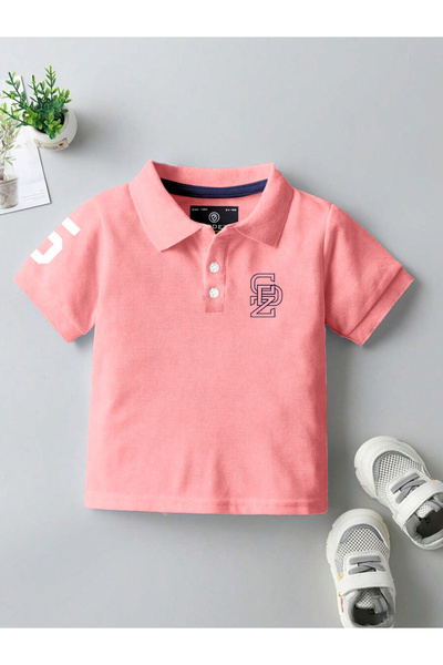 CODEZ By Styli Boys Peach Cotton Polo T-Shirt