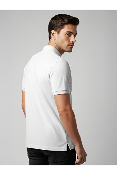 FERVORO By Styli Men White Cotton Polo with Pocket