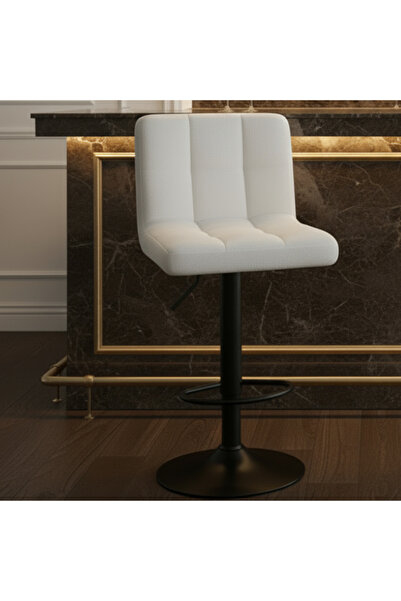 Ebticar Beige Modern Fabric Bar Chair – Adjustable Height & Tufted Back