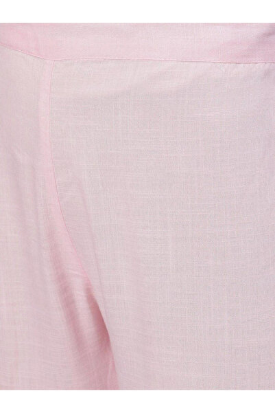 Ishin By Styli Pink Embroidered Kurta with Trousers and Dupatta Set