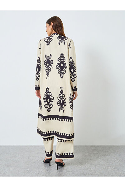 Take Two By Styli Floral Print Kimono and Wide Leg Pants Co-Ords