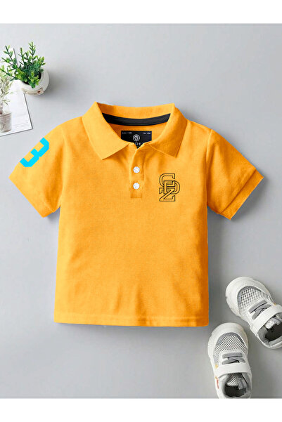 CODEZ By Styli Kids Yellow Cotton Polo T-Shirt