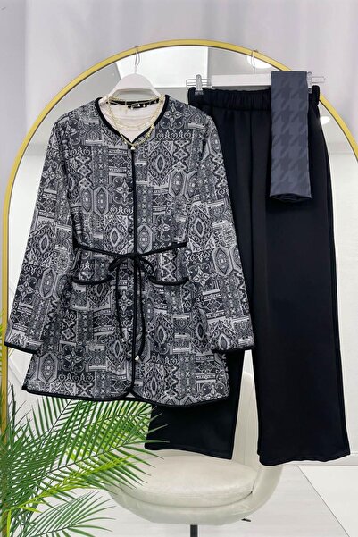 YILMAZBARMAZ Women's Ethnic Patterned Pants Suit