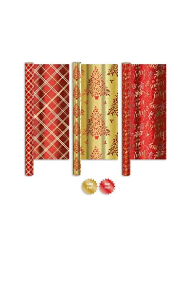 Giftmaker تغليف هدايا عيد الميلاد برقائق معدنية مقاس 1.5 متر