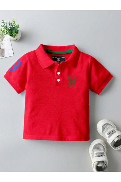 CODEZ By Styli Red Cotton Blend Polo T-Shirt