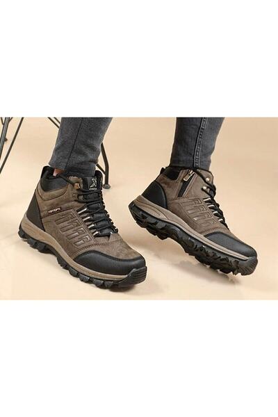 CihanShoes Garantili Orijinal Su Geçirmez Kürklü Kaymaz Outdoor Fermuarlı Bağcıklı Bot 40-41-42-43-44 Numara