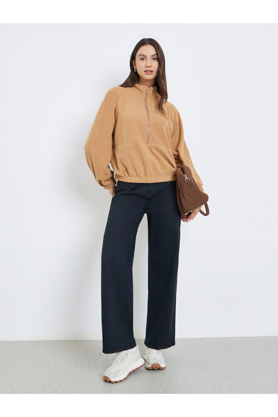 Take Two By Styli Bronze Fleece Elastic Cuff Sweatshirt