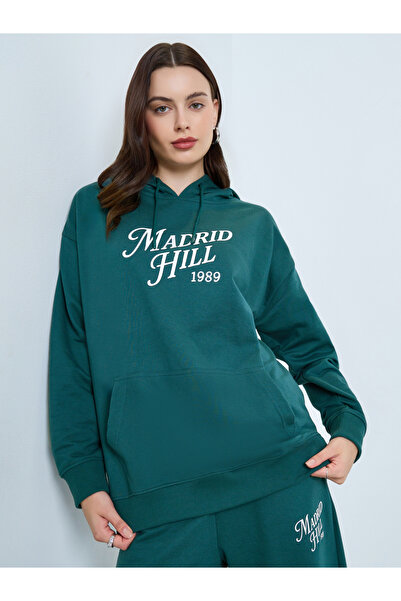 Styli Dark Green Regular Fit Longline Hoodie and Joggers Co-Ords