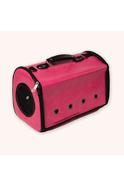 PisiMall Eco-leather pet carrier bag, dark pink, 40 x 31 x 22.5 cm