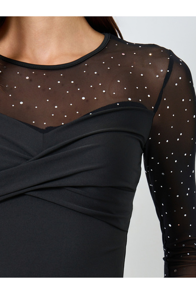 Take Two By Styli Embellishment Detail Round Neck Top