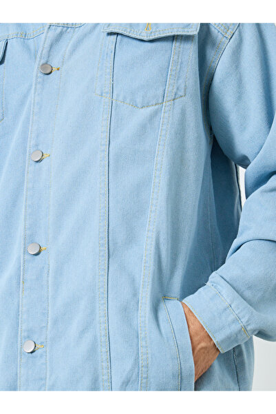 Styli Men Oversized Denim Jacket with Pockets