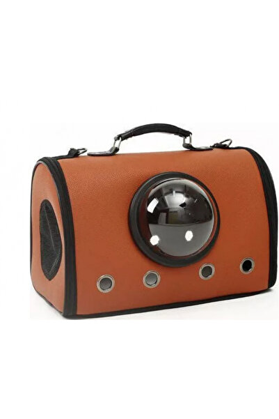 PisiMall Eco-leather pet carrier bag, brown, 40 x 31 x 22.5 cm