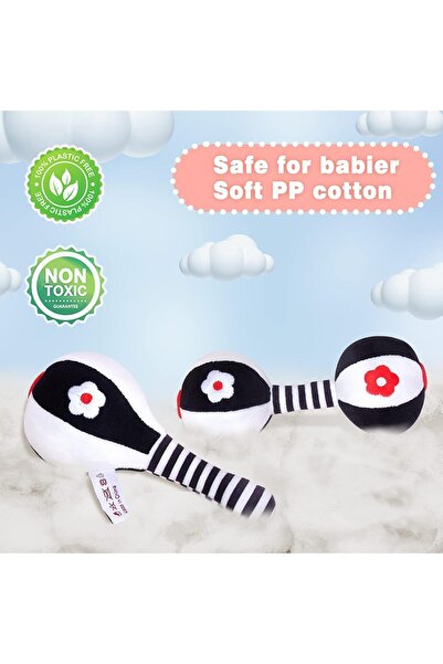 Generic Mikakoz Soft Musical Baby Rattles - Dumbbell Toy Set with Sound for 0-6 Months