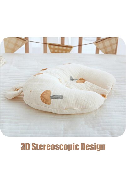 Yelajoy Infant Anti-Flat Head Pillow — Breathable, Sweat-Absorbing Newborn Soothing Pillow (White)