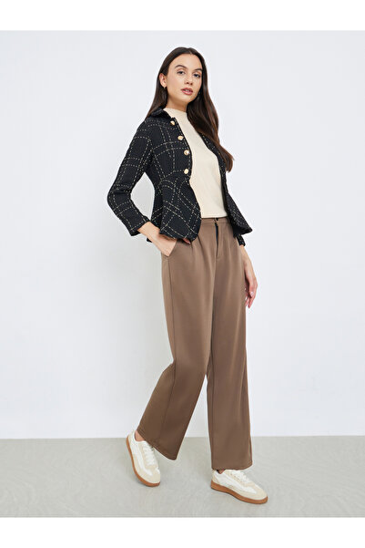 Take Two By Styli Black Tweed Buttoned Jacket