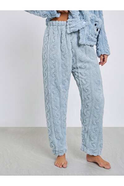 Styli Embroidered Bear Pocket Fleece Shirt and Pants Set