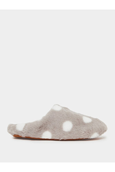 Styli Polka Dot Plush Bedroom Slippers